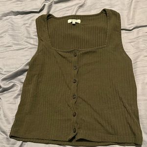 Madewell olive crop tank top